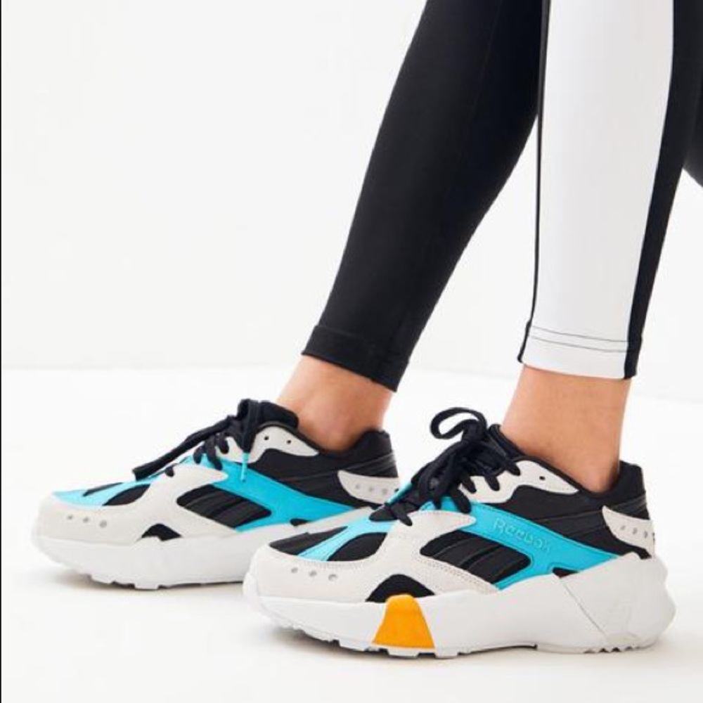 Reebok Women's Sneakers - Black, White, Blue, Yellow